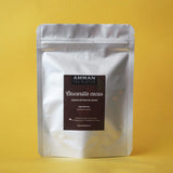 Doypack de Cascarilla de cacao de Amman Tea Blends de 50g, infusión natural indicada para mejorar el estado de ánimo.