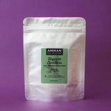 Doypack con infusión de Hojas de Eucaliptus Amman Tea Blends en bolsa de 50g, recomendada para aliviar afecciones respiratorias.