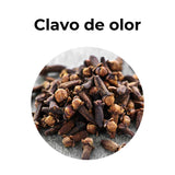 Clavo de olor seco, especia aromática utilizada en infusiones naturales por sus propiedades digestivas, antioxidantes y su intenso aroma.