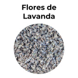 Flores de lavanda secas para infusión natural relajante y aromática.