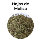 Hojas de melisa secas para infusión digestiva y relajante natural.
