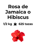 Flor de hibisco de color rojo intenso, conocida como Rosa de Jamaica o flor de Jamaica medio kilo